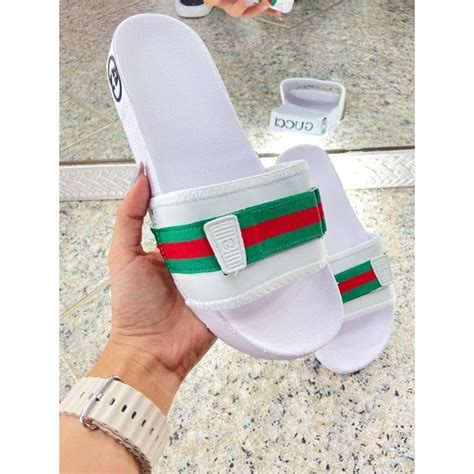 chinelo gucci branco 